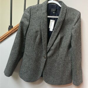J. Crew Charcoal Houndstooth Blazer